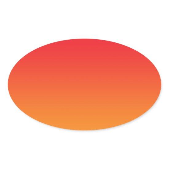 Red & Orange Ombre Oval Sticker