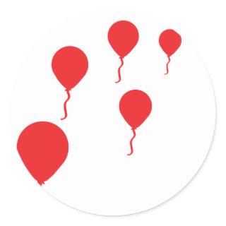 red party balloons icon classic round sticker