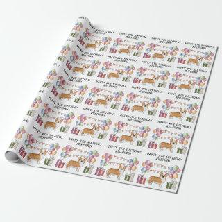 Red Pembroke Welsh Corgi Colorful Happy Birthday