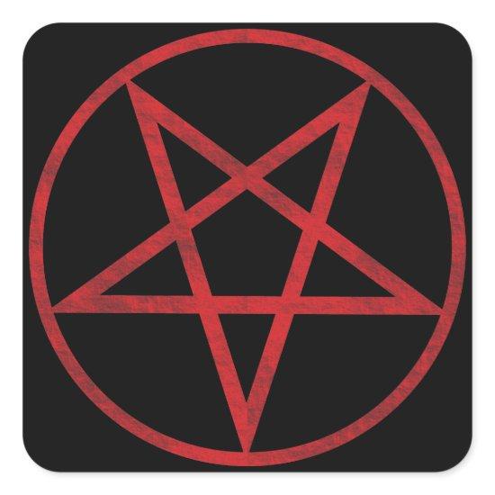 Red Pentagram Square Sticker