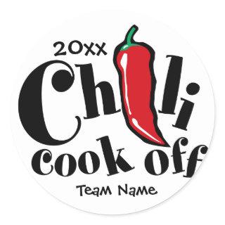 Red Pepper Chili Cook Off Contest Classic Round Sticker