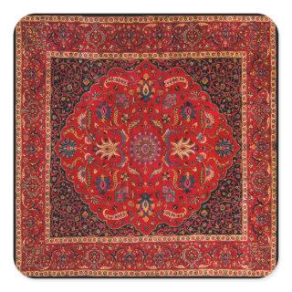 Red Persian Rug from Mashhad Sticker