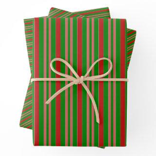 Red, Pink and Green Candy Cane Striped  Sheets