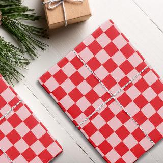 Red Pink Checkered Pattern  Sheets