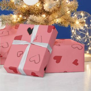 Red pink love shaped gift