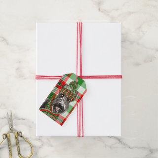 Red Plaid and Scottish Terrier Dog Christmas Gift Tags