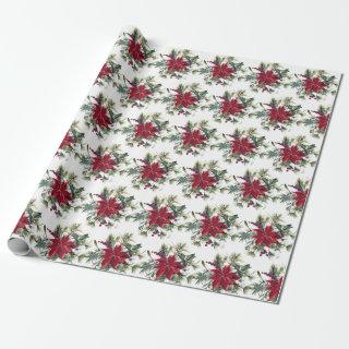 Red Poinsettia Floral Christmas Holiday Gift