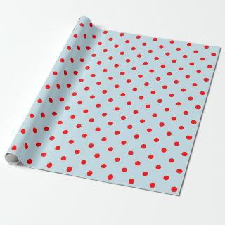 Red Polka Dot on Pale Blue Large Space