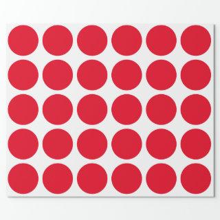 Red Polka Dots Large Geometric Pattern White
