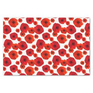 Red Poppies Pattern Tissue Paper