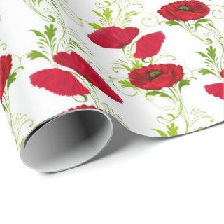 red poppy pattern