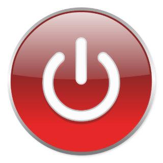 Red Power Button sticker