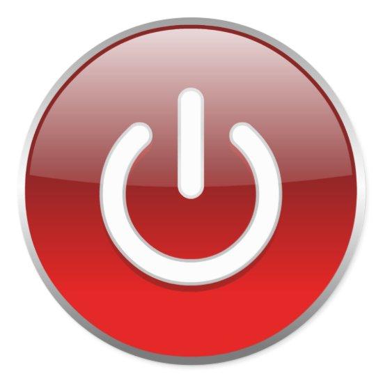 Red Power Button sticker
