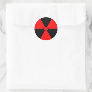 Red Radiation Symbol Classic Round Sticker