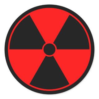 Red Radiation Symbol Classic Round Sticker