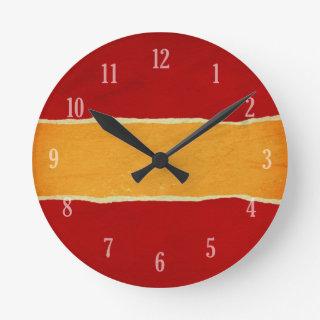 Red ripped christmas  round clock