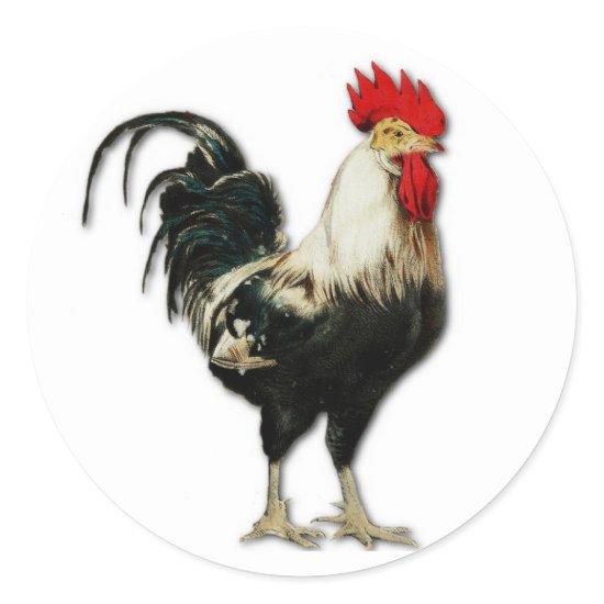 Red Rooster Chicken Customize Classic Round Sticker