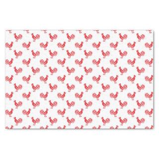 Red Roosters seamless pattern Tissue Paper