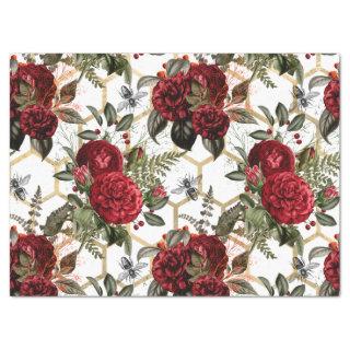 Red Rose Bee Series Design 62 Tissue Paper