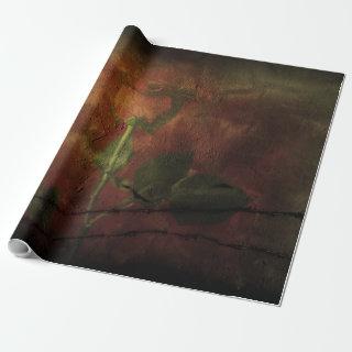 Red rose on grunge background
