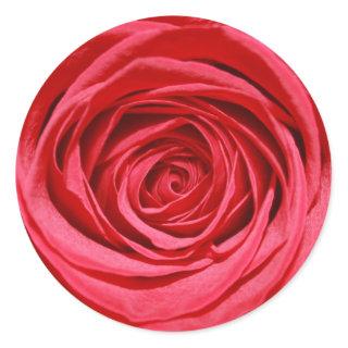 Red Rose Wedding Flowers Glossy Floral Patterns Classic Round Sticker