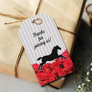 Red Roses Derby Party Race Horse  Gift Tags