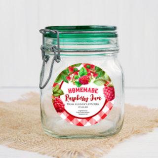 Red Rustic Gingham Raspberry Jam Jar Label