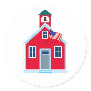 Red School House Classic Round Sticker