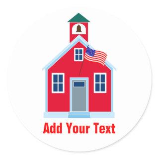 Red School House Classic Round Sticker