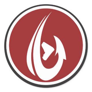 Red ShamHook Classic Round Sticker