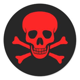 Red Skull & Crossbones Sticker