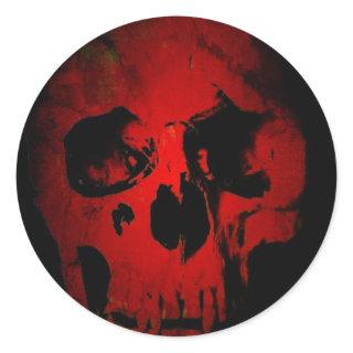 Red Skull Skeleton Fantasy Art Heavy Metal Classic Round Sticker