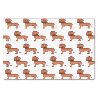 Red Smooth Coat Dachshund Cute Dog Pattern Tissue Paper