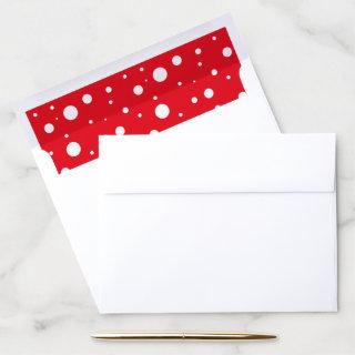 Red Snow Polka Dots Holiday Envelope Liner