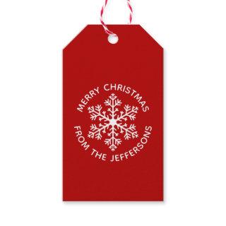 Red Snowflake Christmas Gift Tags