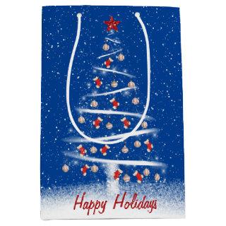 Red Socks and Baseball Christmas Tree Medium Gift Bag