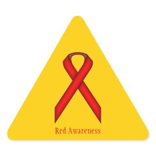 Red Standard Ribbon by Kenneth Yoncich Triangle Sticker