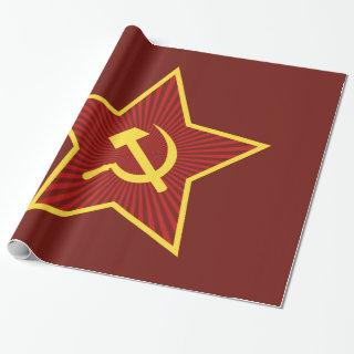 Red Star Hammer and Sickle Glossy
