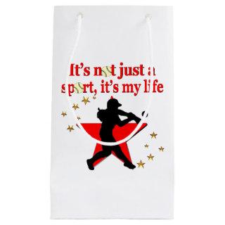RED STAR SOFTBALL IS MY LIFE DESIGN SMALL GIFT BAG