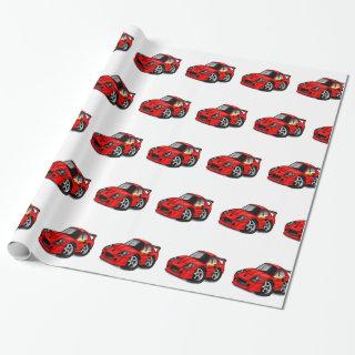 Red supercar cartoon  - Choose background color