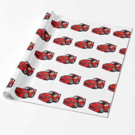 Red supercar cartoon  - Choose background color