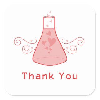 Red Sweet Chemistry Thank You Stickers