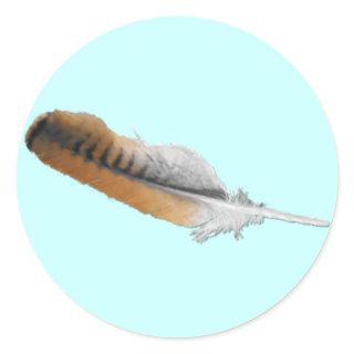 Red-tail Hawk feather Classic Round Sticker