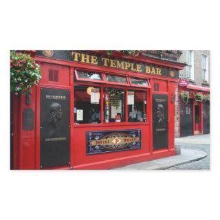 Red Temple Bar pub in Dublin Rectangular Sticker