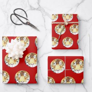 Red Tiger Watercolor Chinese New Year 2022 Zodiac  Sheets