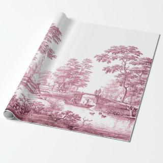 Red Toile Vintage French Decoupage