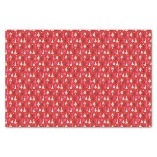 Red Tropical Christmas Palm Trees Decoupage Tissue Paper