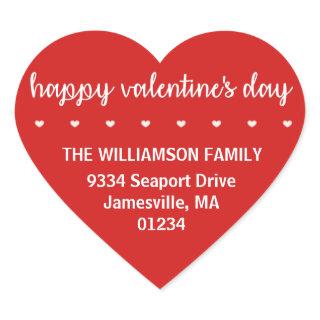 Red Valentine Heart-Shaped Return Address Labels