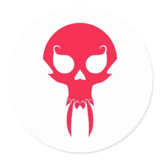 RED VAMPIRE SKULL CLASSIC ROUND STICKER