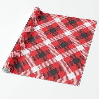 Red white and black buffalo plaid pattern